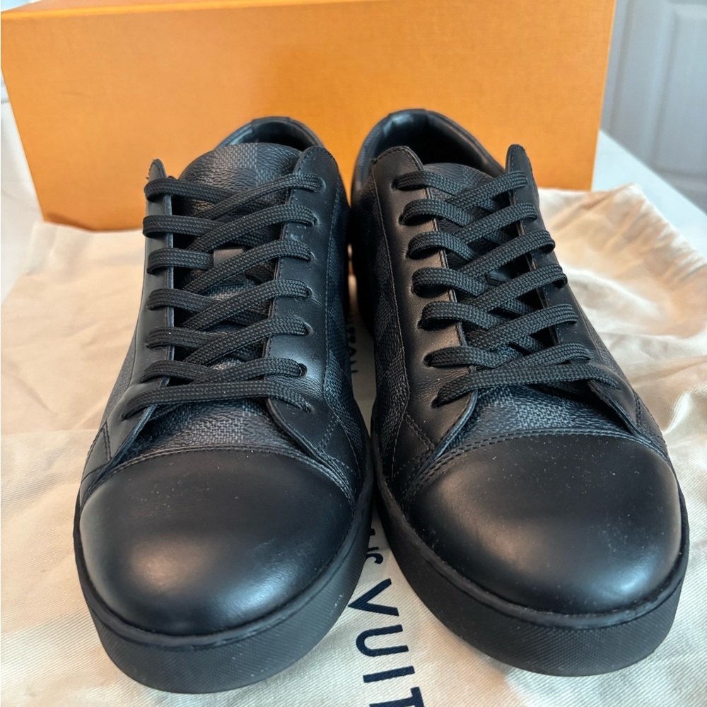 Louis Vuitton Men's Checkered Damier Black Sneakers - Picture 3 of 9